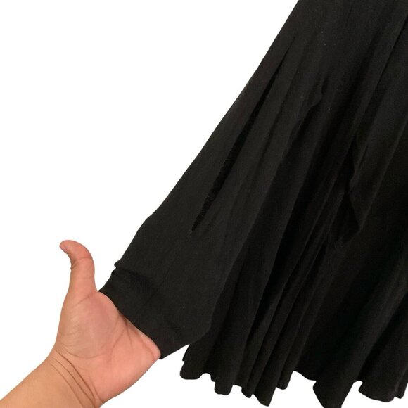 Lna Women's Cut Out Sleeve Long Cardigan in Black Size Medium Sweatshirt Casual - Picture 5 of 11